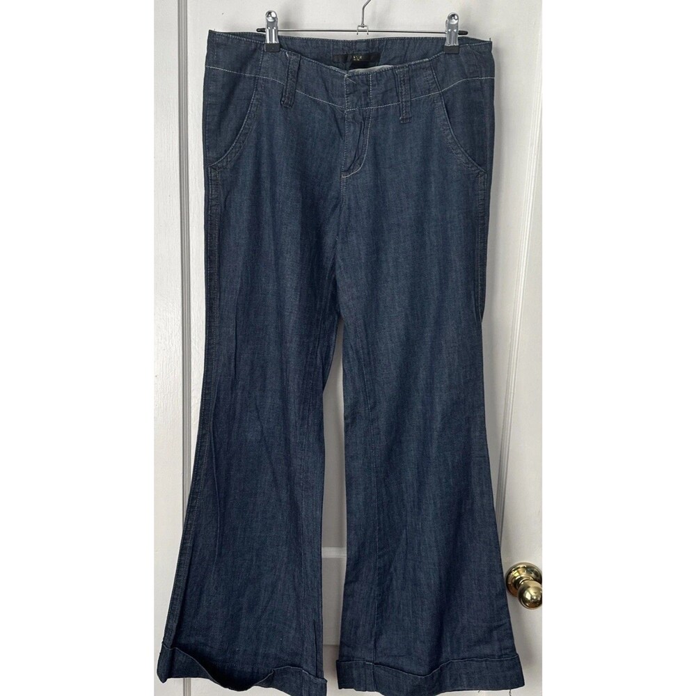 LVL X Denim Jeans Wide Flare Leg Low Rise Retro
